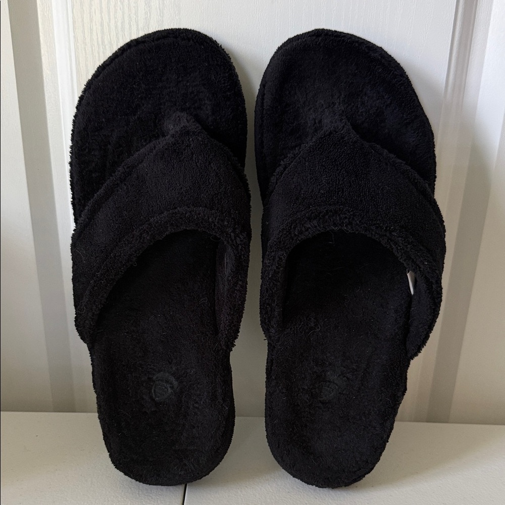 Acorn Black Women's Spa Thong Slippers (sz8-9) - Picture 6 of 7